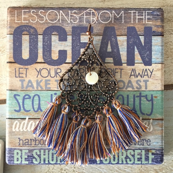 New Bronze Tasseled Earrings - Picture 5 of 5